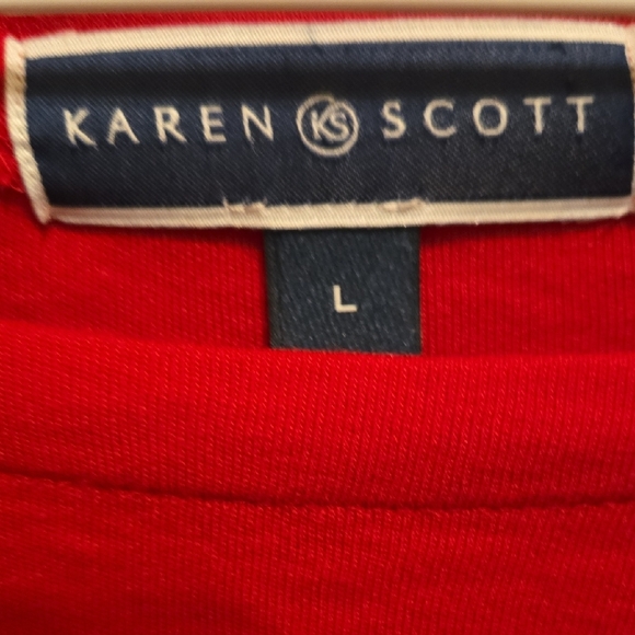 🔥Karen Scott Red Snowflake Long Sleeve Top - Picture 2 of 8